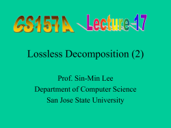 SSN, Name, Address, Hobby - Department of Computer Science