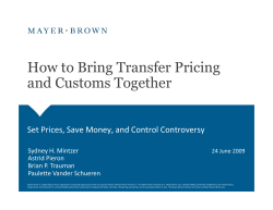 How to Bring Transfer Pricing and Customs Together to Set Prices