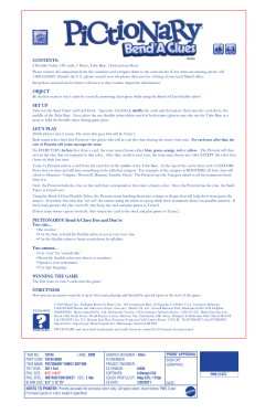 CONTENTS: OBJECT SET UP LET`S PLAY PICTIONARY&reg; Bend