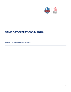 GAME DAY OPERATIONS MANUAL