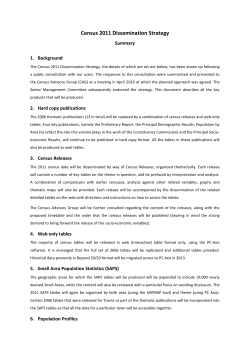 Census 2011 Dissemination Strategy