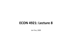 ECON 4921: Lecture 8