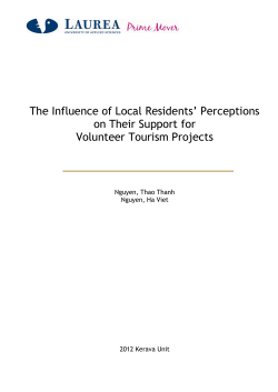The Influence of Local Residents` Perceptions on Their