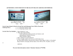 ADVERTISING COSTS FOR SIGNS IN THE OLCOTT BEACH