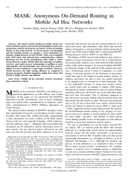 MASK: Anonymous On-Demand Routing in Mobile Ad Hoc Networks