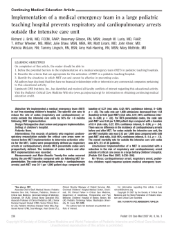 Implementation of a medical emergency team in a large