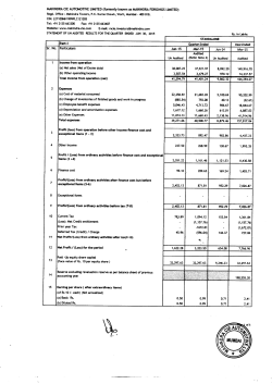 Q1 Results - Mahindra CIE