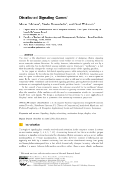 Distributed Signaling Games - DROPS