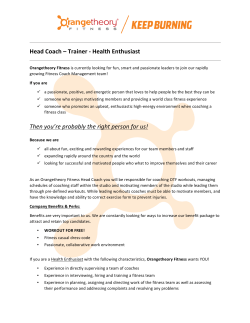 Head Coach &ndash; Trainer - Orangetheory Fitness