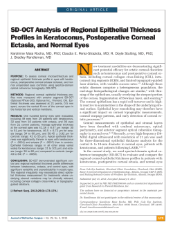 SD-OCT Analysis of Regional Epithelial Thickness Profiles in