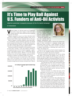 It`s Time to Play Ball Against US Funders of Anti-Oil Activists