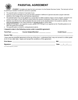 PASS/FAIL AGREEMENT