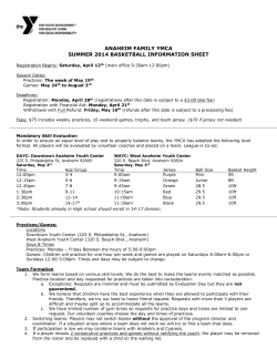 ANAHEIM FAMILY YMCA SUMMER 2014 BASKETBALL