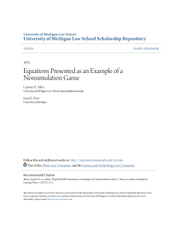 Equations Presented as an Example of a Nonsimulation Game