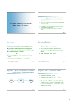 A Closed-Economy One-Period Macroeconomic Model