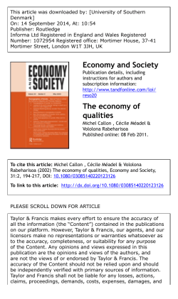 The economy of qualities