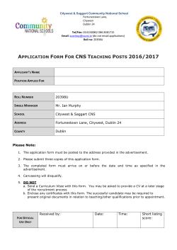 Application Form Citywest and Saggart CNS 2016-17