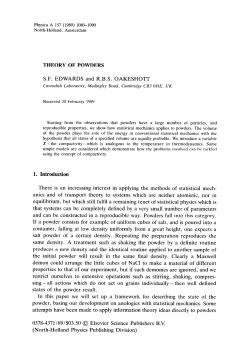 THEORY OF POWDERS SF EDWARDS and RBS