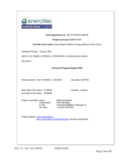 Progress report 1, submitted after July 2009