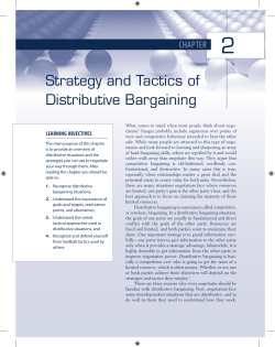 Strategy and Tactics of Distributive Bargaining