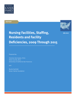 Nursing Facilities, Staffing, Residents and Facility Deficiencies, 2009