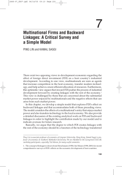 Multinational Firms and Backward Linkages