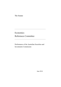 Final report of Senate Economics References Committee on