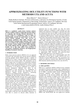 approximating dex utility functions with methods uta and acuta