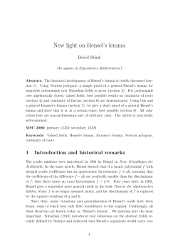 New light on Hensel`s lemma - Department of Mathematics and