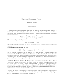 Empirical Processes: Notes 1
