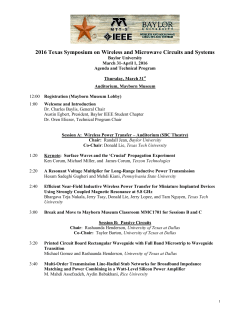 2016 Texas Symposium on Wireless and Microwave Circuits and