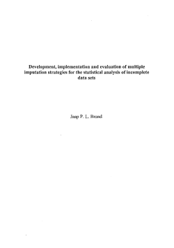Development, implementation and evaluation of multiple imputation
