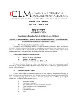 litigaton 101 - Claims and Litigation Management Alliance