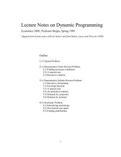 Lecture Notes on Dynamic Programming - uc