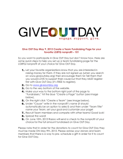 Set up a Team for Give OUT Day
