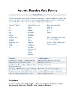 Active / Passive Verb Forms