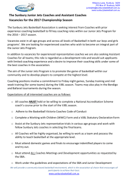 The Sunbury Junior Jets Coaches and Assistant Coaches