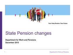 State Pension changes - stakeholder presentation
