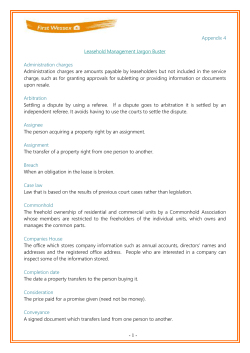 Leasehold Management Policy - Appendix 4