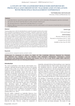 a study of the leadership behaviors reported by