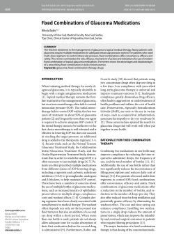 Fixed Combinations of Glaucoma Medications