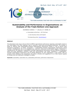 Sustainability and Performance in Organizations: an Analysis of the