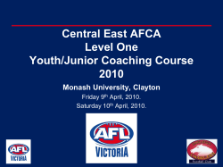 Oakleigh AFCA Level One Coaching Course