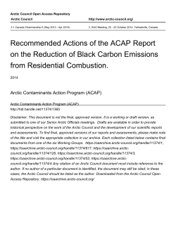 Recommended Actions of the ACAP Report on the