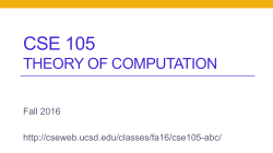 CSE 105 Theory of Computation