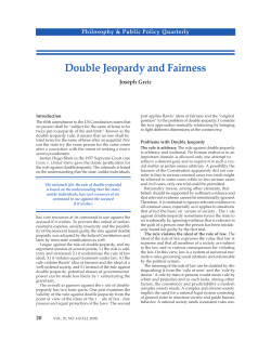 Double Jeopardy and Fairness