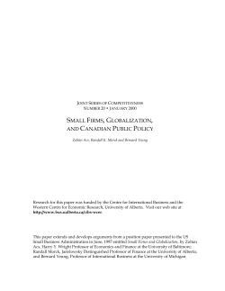 small firms, globalization, and canadian public policy