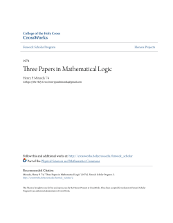 Three Papers in Mathematical Logic - CrossWorks