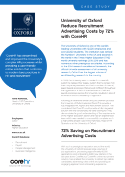University of Oxford Reduce Recruitment Advertising Costs by 72