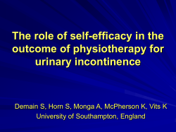 The role of self-efficacy in the outcome of